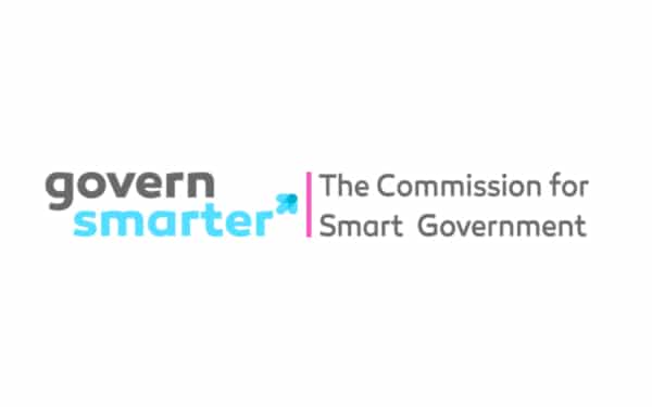 Logo for The Commission for Smart Government, which includes Sir Chris Deverell as a Commissioner